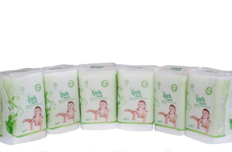 Ipek Baby Organic Large Dry Pads 100% Cotton Squares for Baby Care Diapering (Organic 360 Count) - Image 2